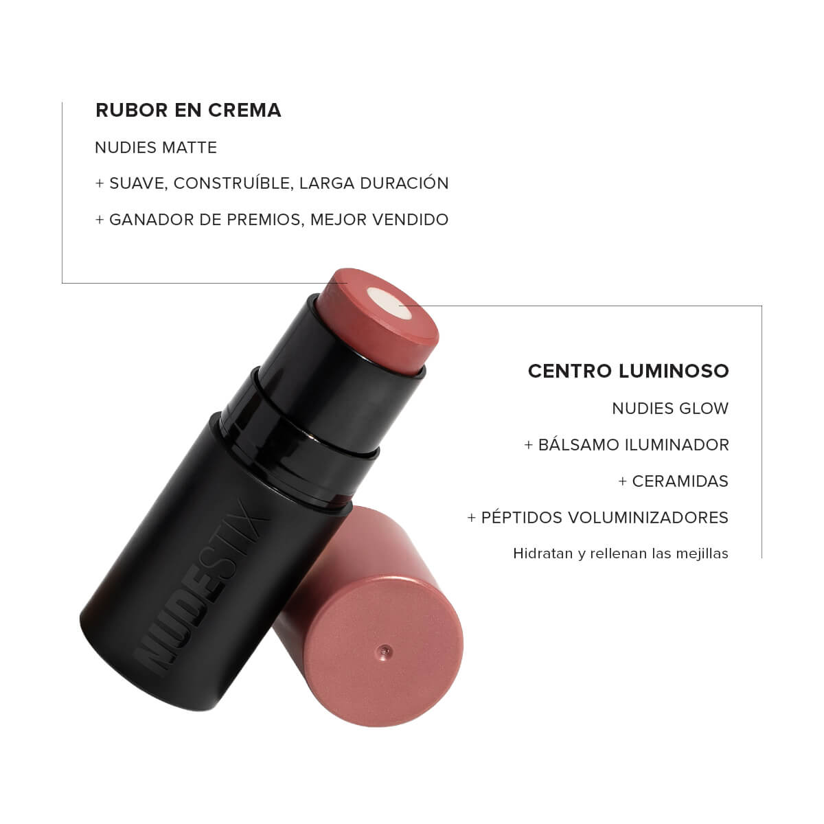 NUDIES MATTE + GLOW CORE ALL OVER FACE BLUSH COLOR (RUBOR MULTIUSOS EN CREMA)